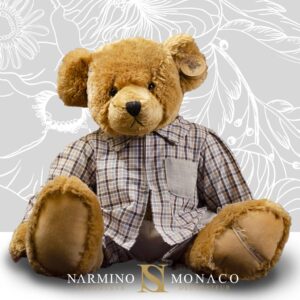 Peluche gros ours caramel à chemise