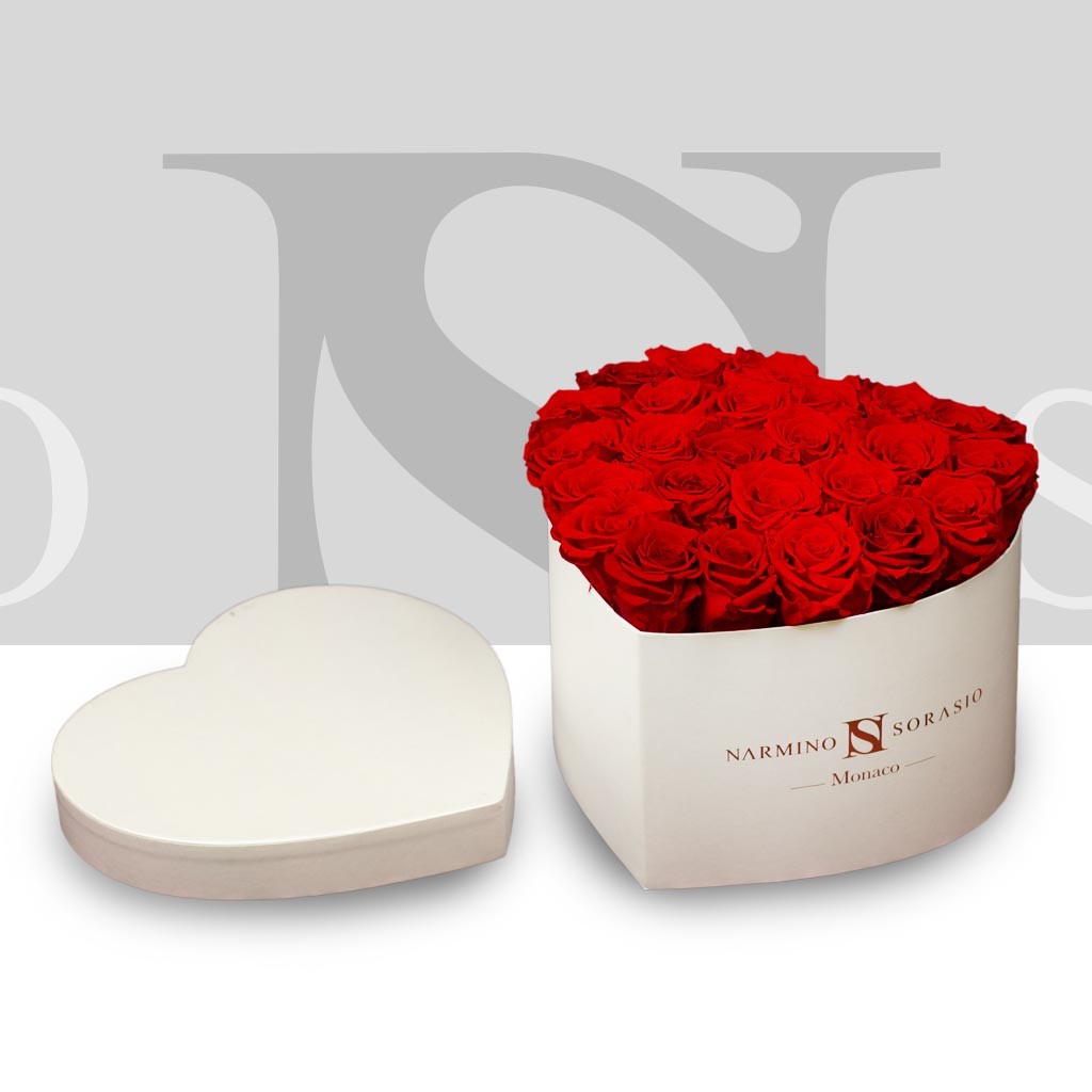 Heart Flower Box With Roses