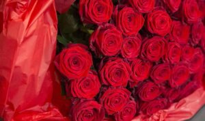 Un magnifique bouquet de roses rouges pour la Saint-Valentin
