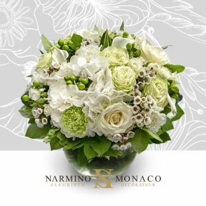 Bouquet de fleurs rond blanc