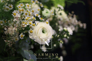 Narmino white seasonal flower bouquet