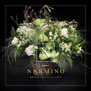 Panier de fleurs blanches Narmino