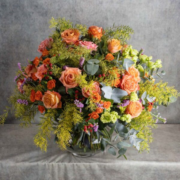 Un bouquet rond coloré